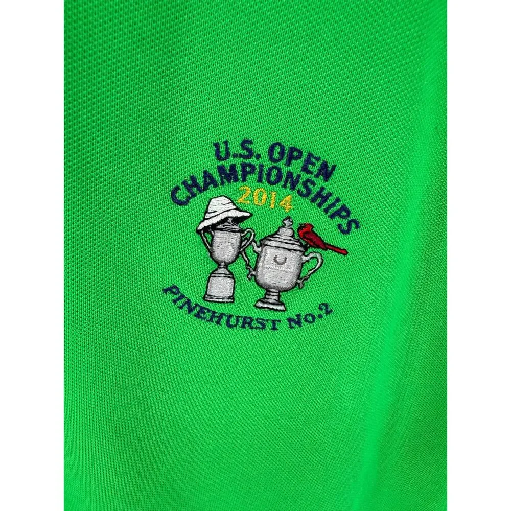 Polo Ralph Lauren Polo Shirt Men's L Green 2014 US Open Pinehurst No. 2 Golf USG